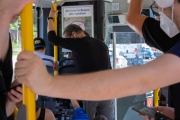 Fahrt mit dem Schienenersatzverkehr von Wuppertal nach Düsseldorf  (c) Astrid Padberg